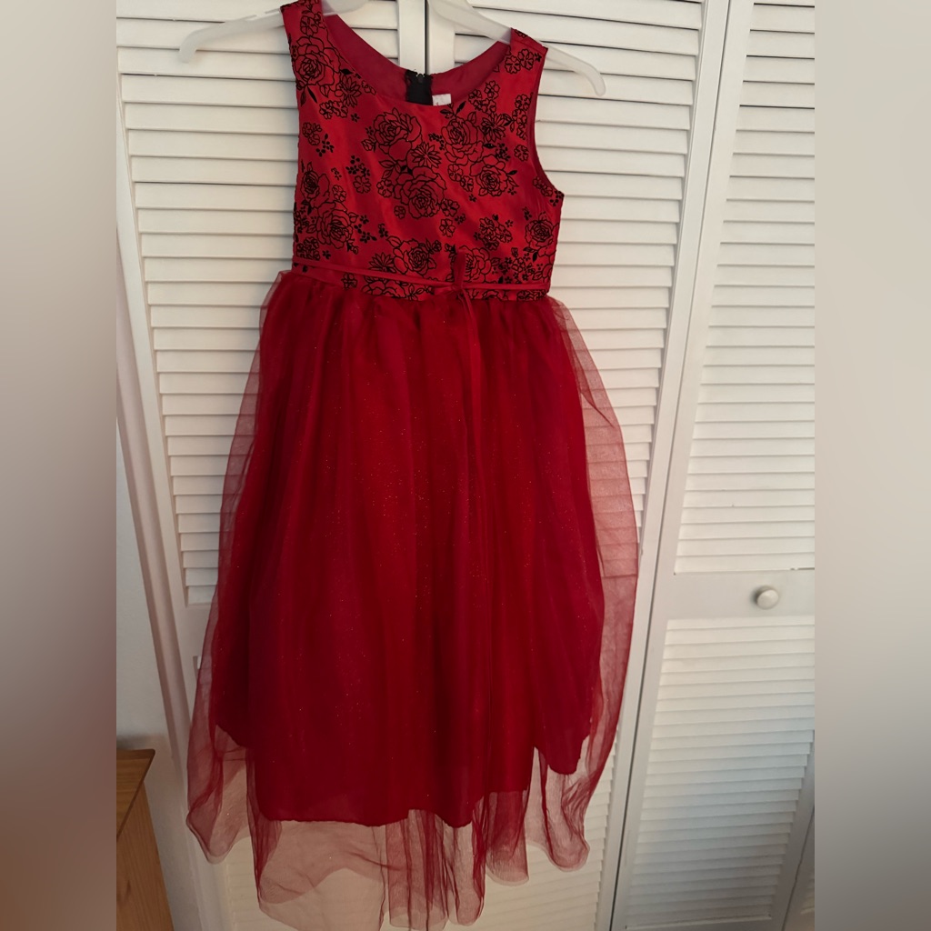 Red Flower Girl/Formal Dress, Size 10
